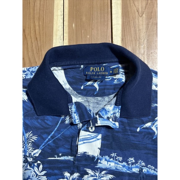 Polo Ralph Lauren Palm Trees Flying Fish Polo Shirt, Men's Size Medium - Picture 4 of 7